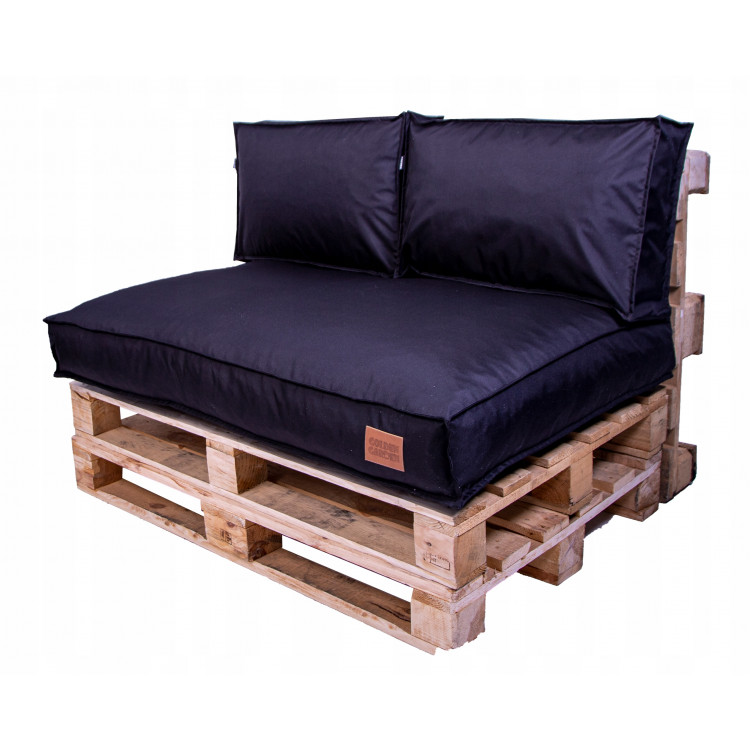 Paletové sedenie Golden Garden GG60 - podsedák a vankúš 120cm x 80cm x 15cm penový granulát čierne 1